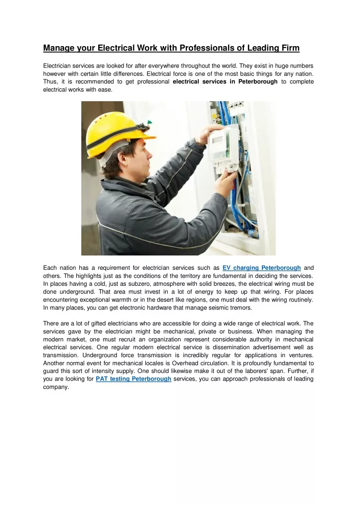 manage your electrical work with professionals