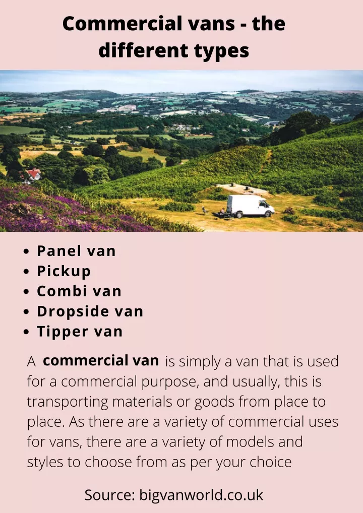 commercial vans the different types