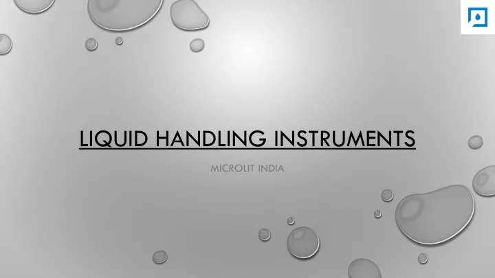 liquid handling instruments