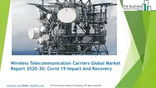 wireless telecommunication carriers global market report 2020 30 covid 19 impact and recovery