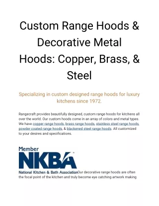 copper range hood