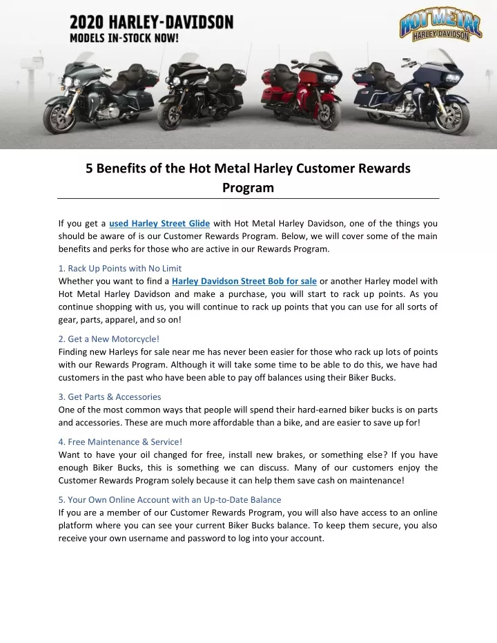 5 benefits of the hot metal harley customer