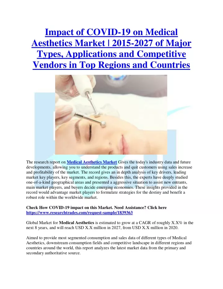 impact of covid 19 on medical aesthetics market