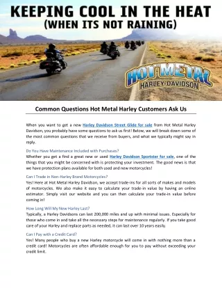Common Questions Hot Metal Harley Customers Ask Us