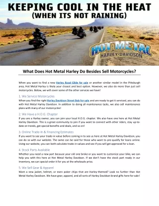 What Does Hot Metal Harley Do Besides Sell Motorcycles?