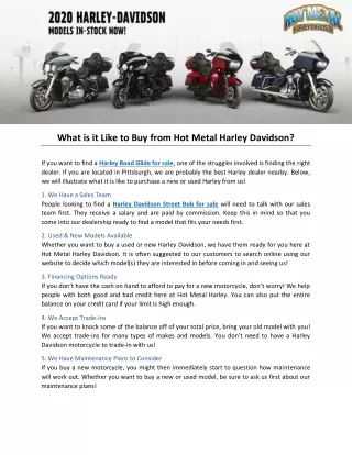 What is it Like to Buy from Hot Metal Harley Davidson?