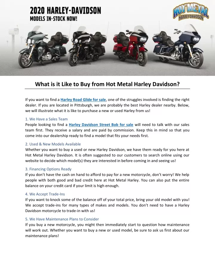 what is it like to buy from hot metal harley