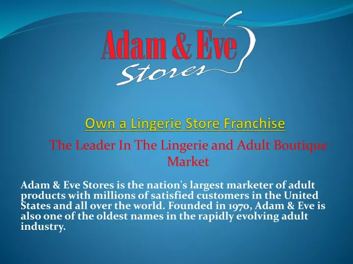 own a lingerie store franchise