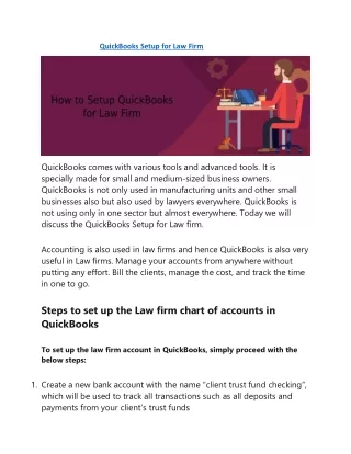 quickbooks setup for law firm