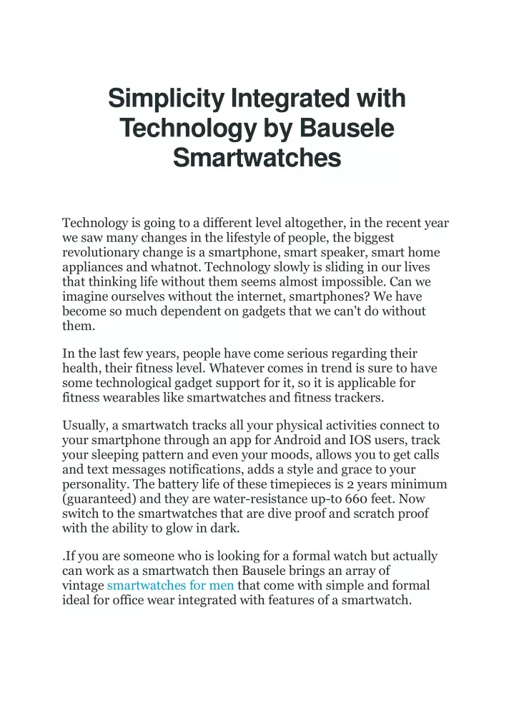 simplicity integrated with technology by bausele