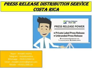 Press release distribution service coast rica