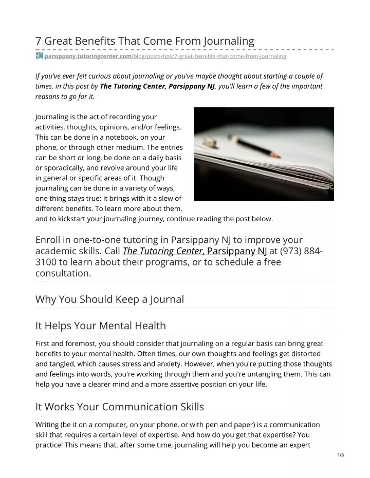 7 great benefits that come from journaling