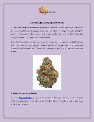 Effective tips for buying weed online