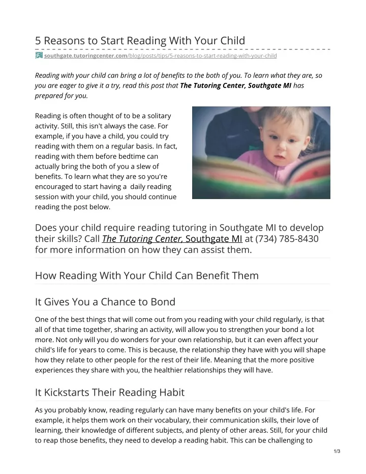 5 reasons to start reading with your child