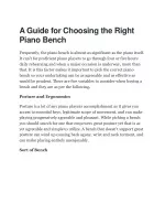 A Guide for Choosing the Right Piano Bench - slide 1