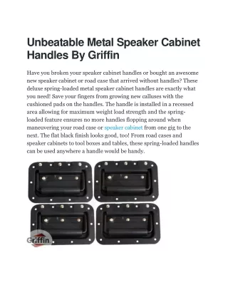 Unbeatable Metal Speaker Cabinet Handles By Griffin