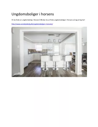 ungdomsboliger i horsens