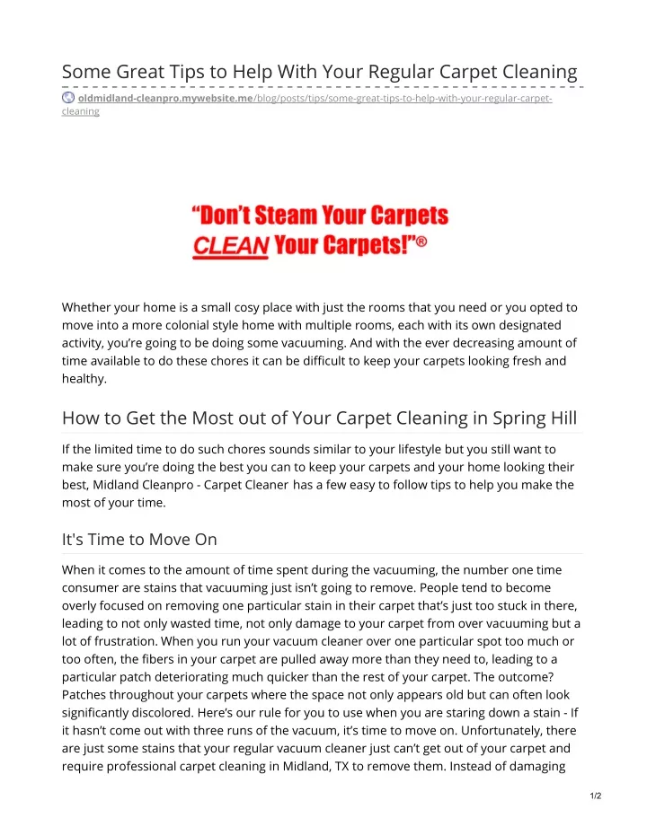 some great tips to help with your regular carpet