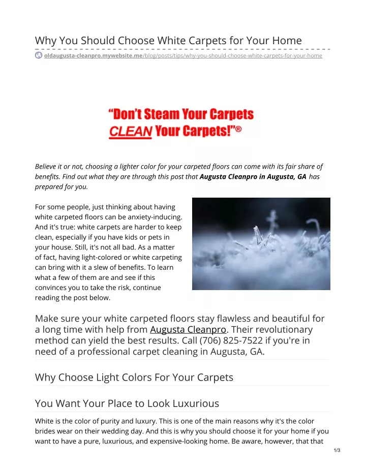 why you should choose white carpets for your home