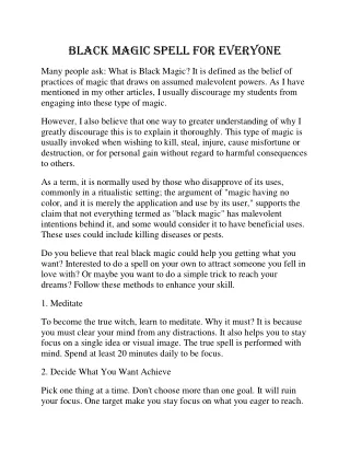 black magic spell for everyone