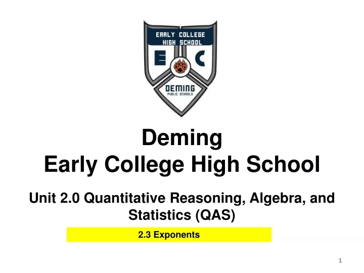deming early college high school unit 2 0 quantitative reasoning algebra and statistics qas