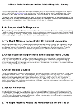 10 Tips to Help You Find the very best Criminal Regulation Lawyer
