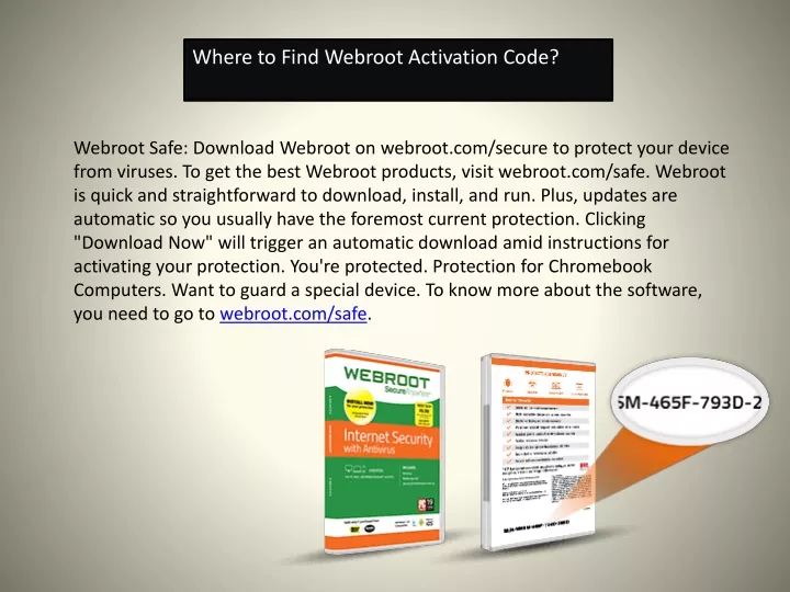 where to find webroot activation code