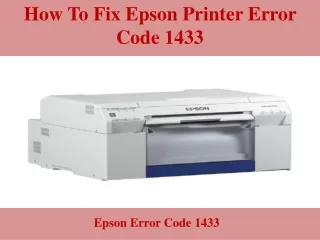 how to fix epson printer error code 1433