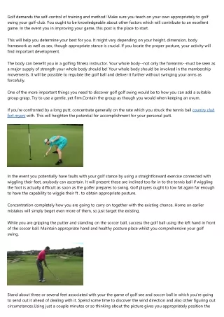 golf demands the self control of training