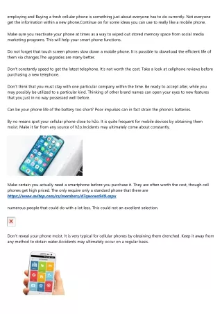 employing and buying a fresh cellular phone