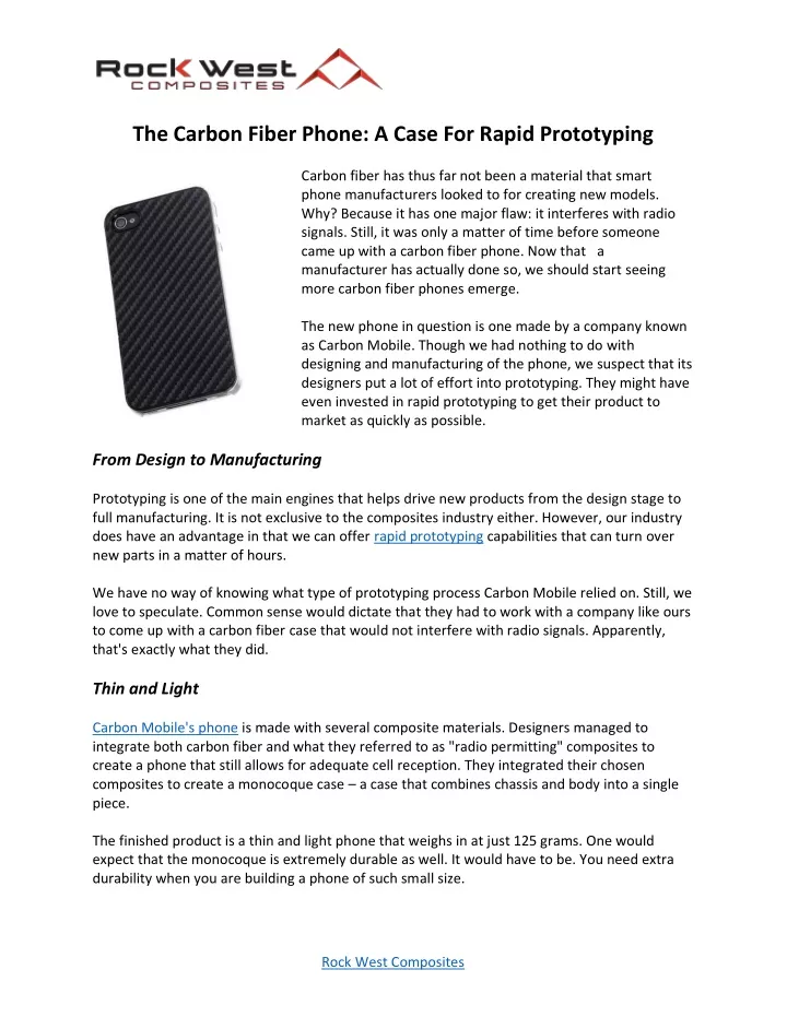 the carbon fiber phone a case for rapid