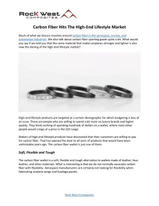 Carbon Fiber Hits The High-End Lifestyle Market