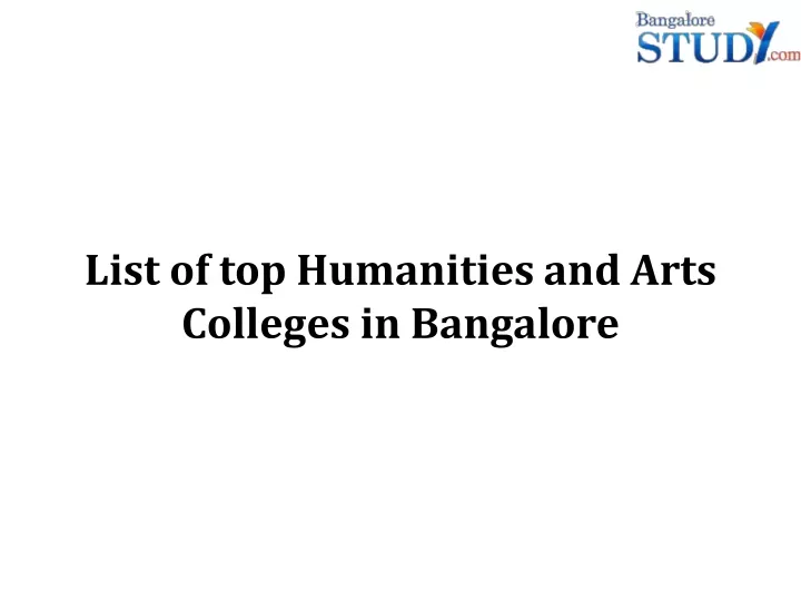 list of top humanities and arts colleges