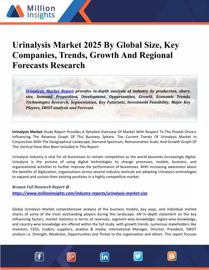 urinalysis market 2025 by global size