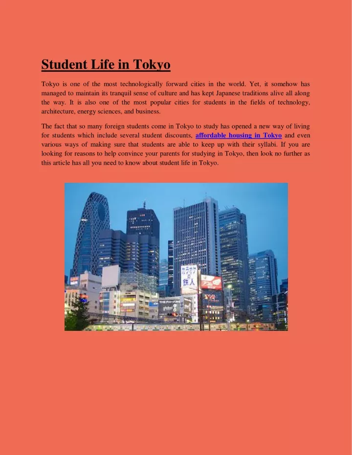 student life in tokyo