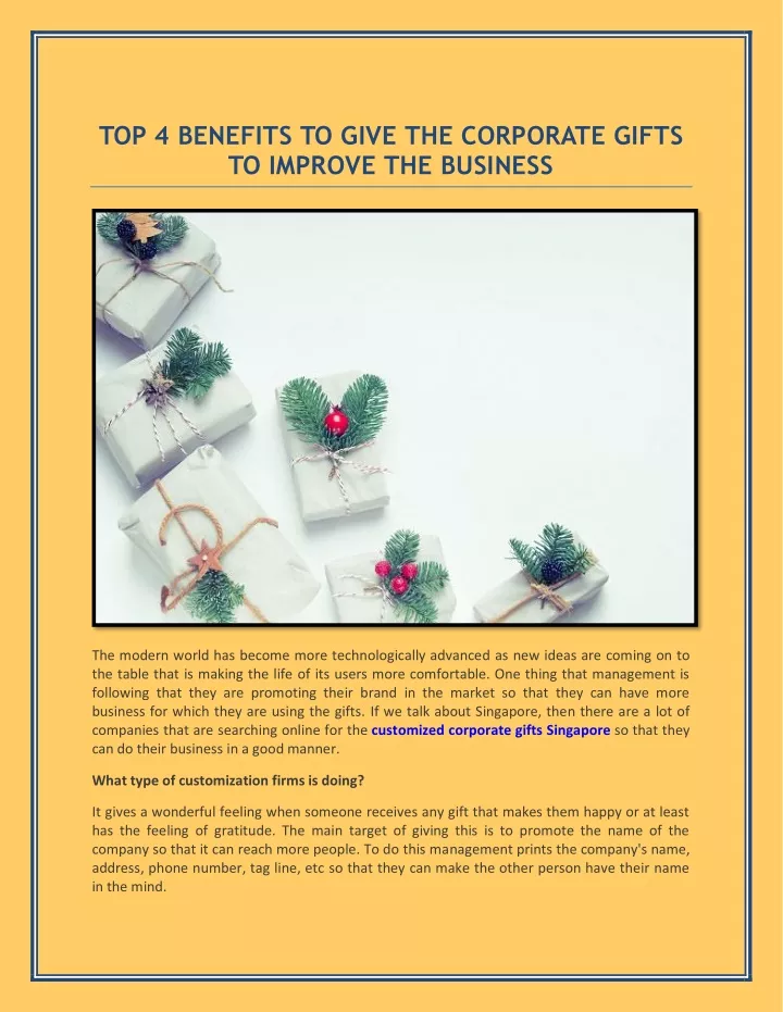 top 4 benefits to give the corporate gifts