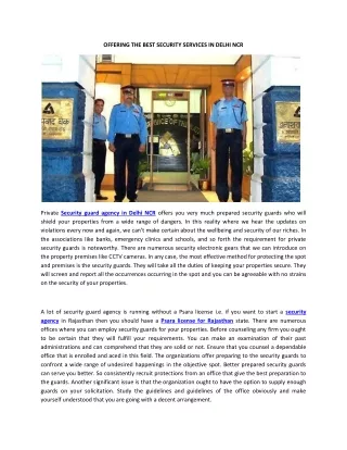 offering the best security services in delhi ncr