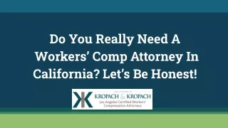 do you really need a workers comp attorney