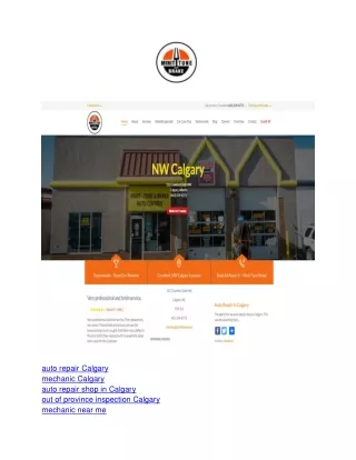 auto repair calgary mechanic calgary auto repair