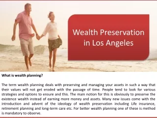 wealth preservation in los angeles