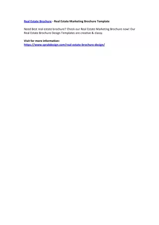 real estate brochure real estate marketing