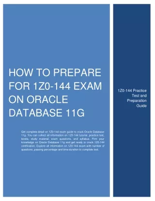 how to prepare for 1z0 144 exam on oracle