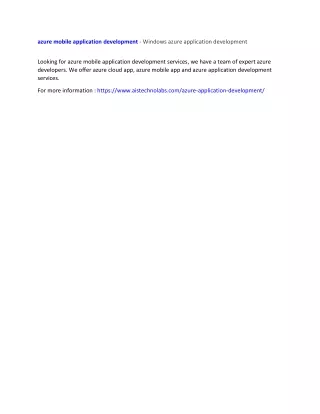 azure mobile application development windows