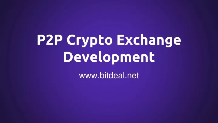 p2p crypto exchange development