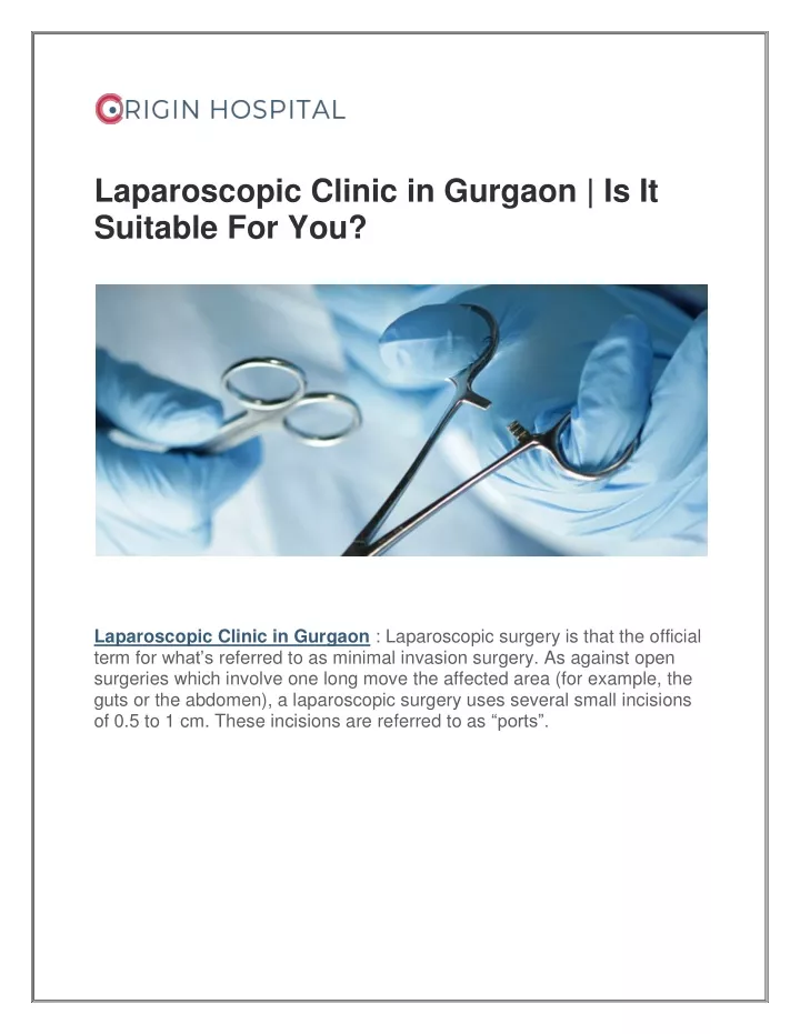 laparoscopic clinic in gurgaon is it suitable