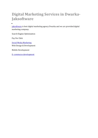 digital marketing services in dwarka jaksoftware
