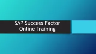 SAP Success Factors Online Training |  SAP Success Factors Course