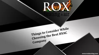 Things to Consider While Choosing the Best HVAC Company