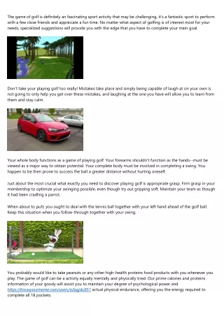the game of golf is definitely an fascinating