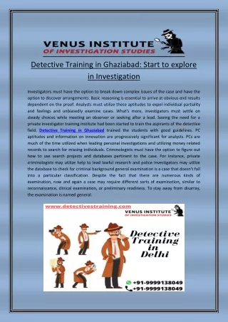 detective training in ghaziabad start to explore